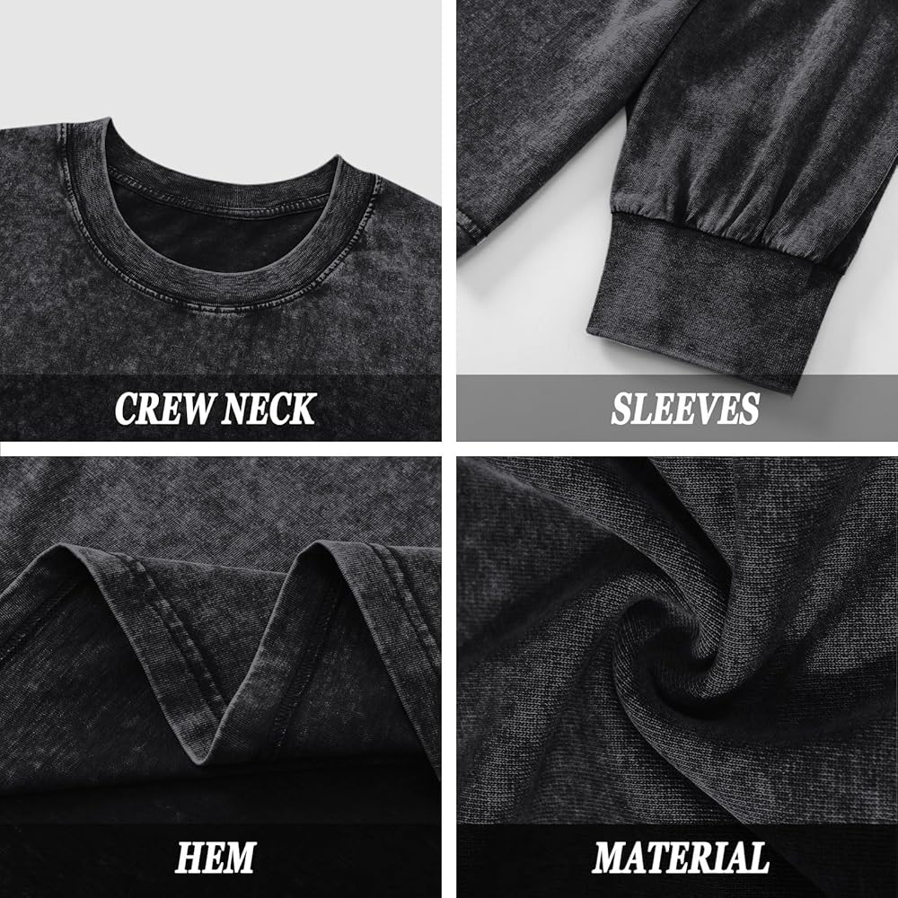 鶏舎 / WASHED HEAVY WEIGHT LONG SLEEVE Wrenpies Oversized Long Sleeve Shirts for Women Acid Wash